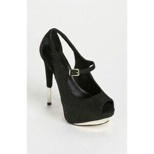NWOB Boutique 9 Nickeya Leather Peep Toe Platform Pump